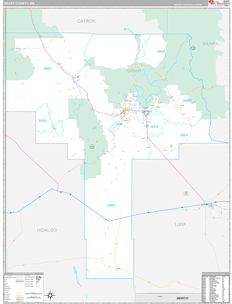Grant County, NM Zip Code Map