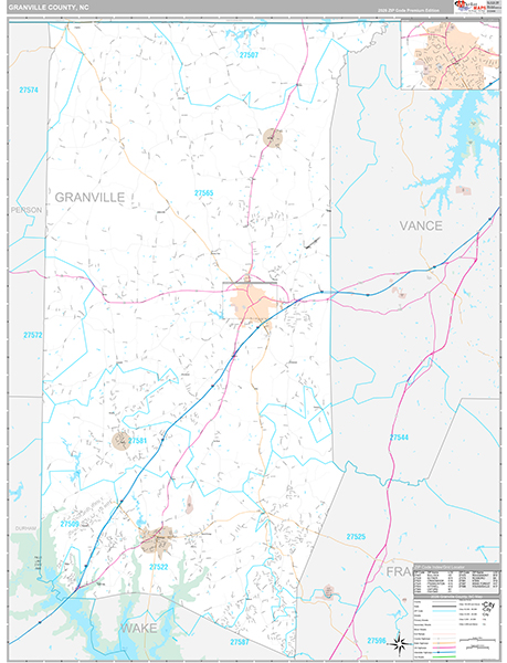 Granville County, NC Wall Map
