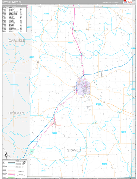 Graves County, KY Zip Code Map