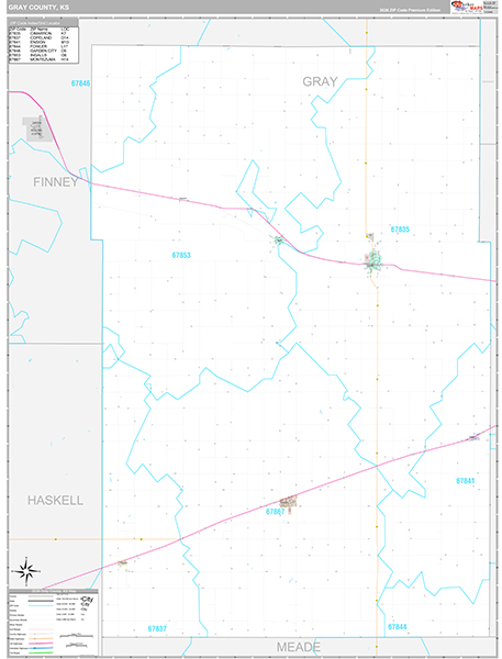 Gray County, KS Wall Map