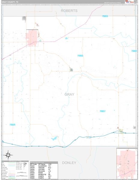 Gray County, TX Wall Map