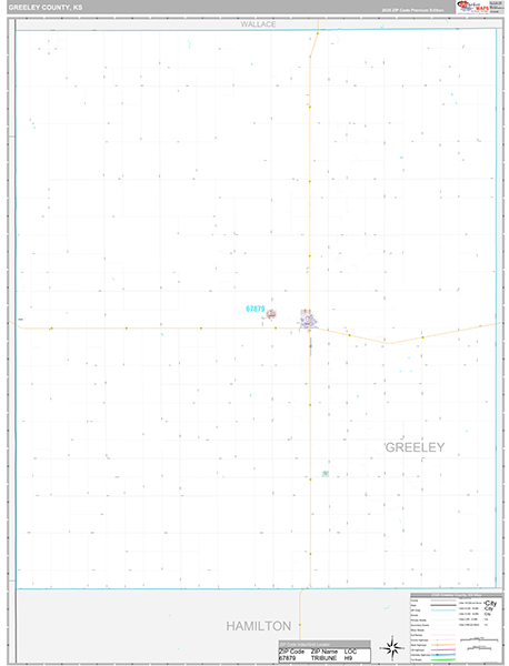 Greeley County, KS Wall Map