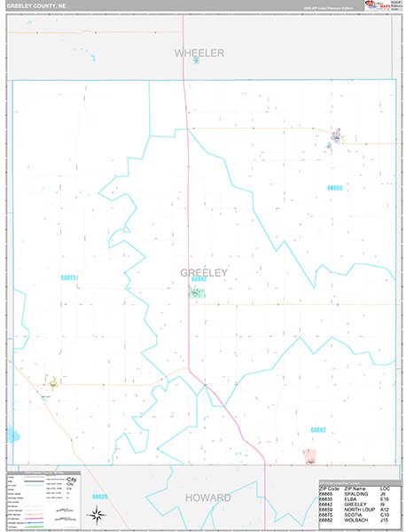 Greeley County, NE Zip Code Map