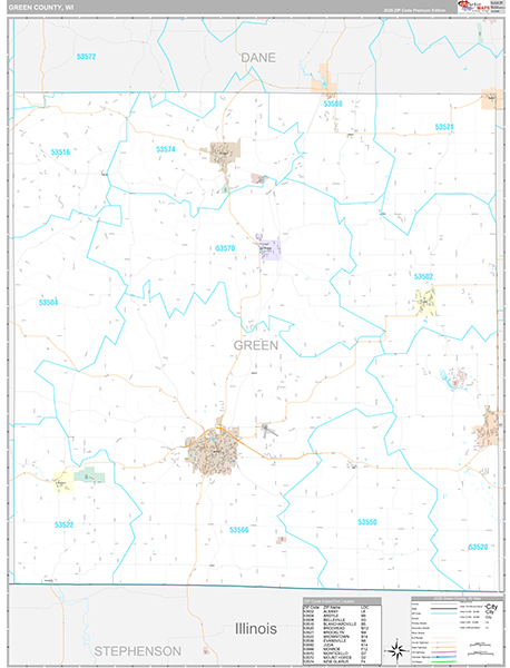 Green County, WI Wall Map