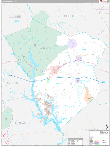 Greene County, GA Wall Map
