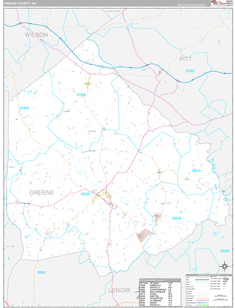 Greene County, NC Wall Map