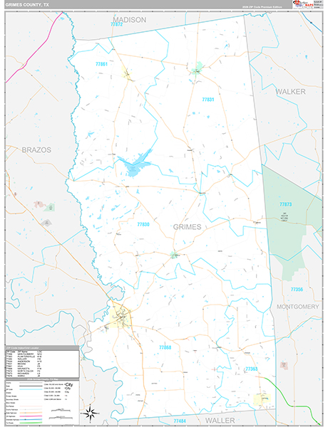 Grimes County, TX Zip Code Map