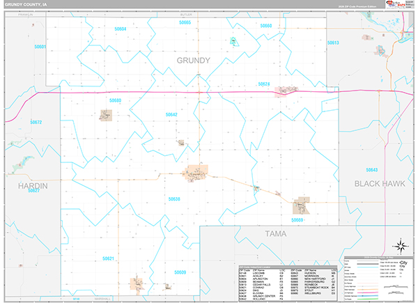 Grundy County, IA Wall Map