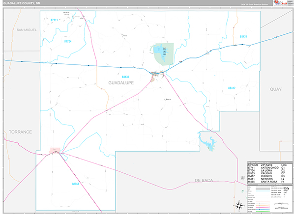 Guadalupe County, NM Wall Map