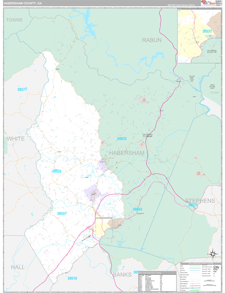 Habersham County, GA Wall Map