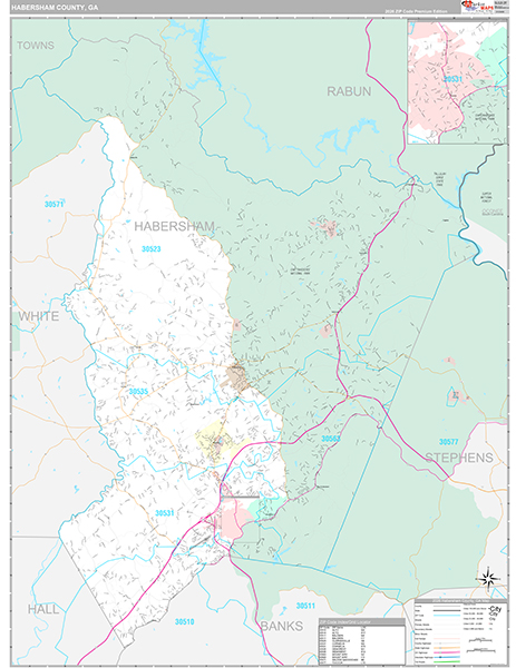Habersham County, GA Zip Code Map