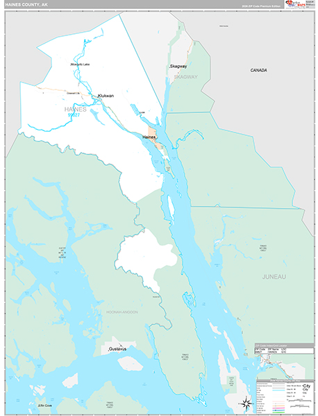 Haines Borough (County), AK Carrier Route Wall Map