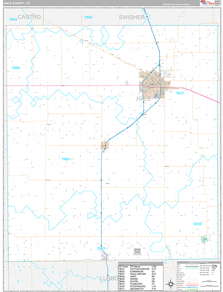 Hale County, TX Zip Code Map