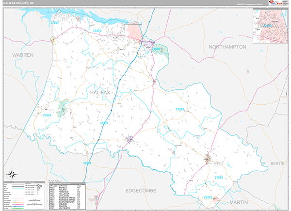 Halifax County, NC Wall Map