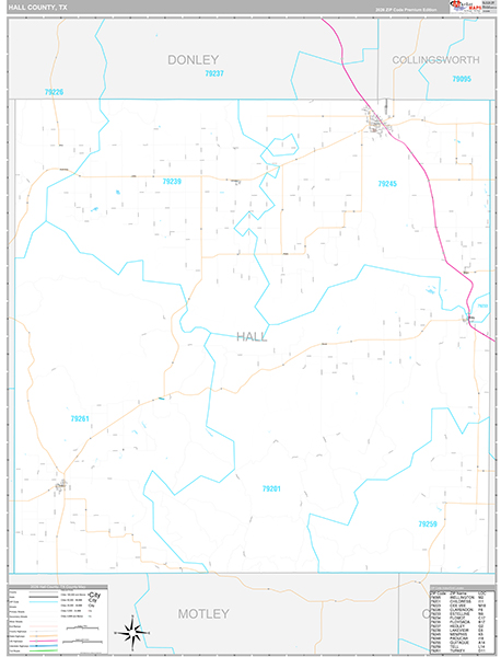 Hall County, TX Zip Code Map