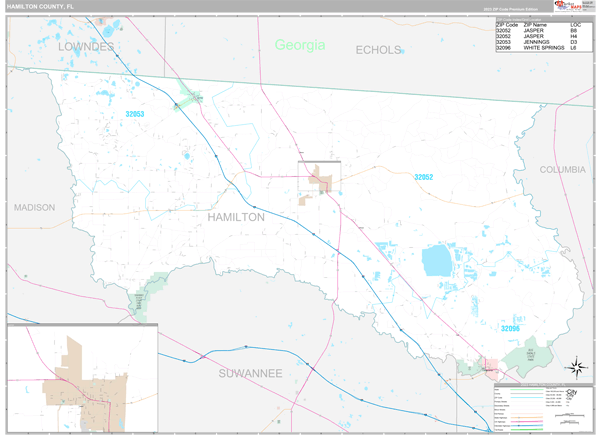 Hamilton County, FL Wall Map