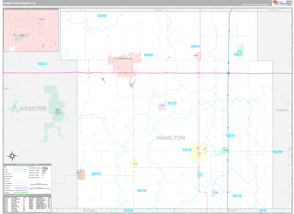 Hamilton County, IA Wall Map