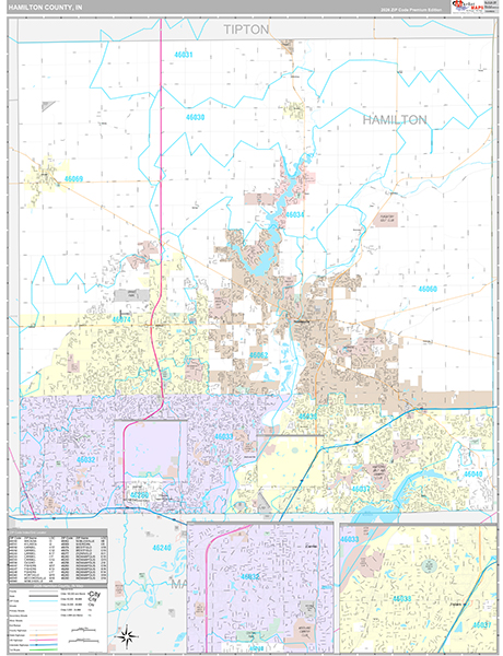 Hamilton County, IN Zip Code Map