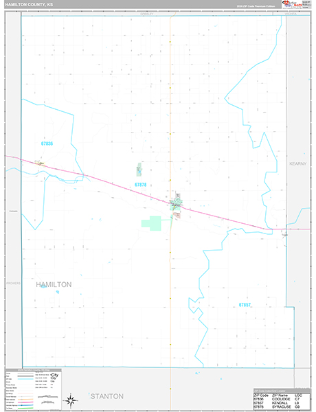 Hamilton County, KS Wall Map