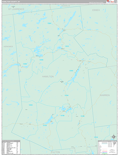 Hamilton County, NY Wall Map