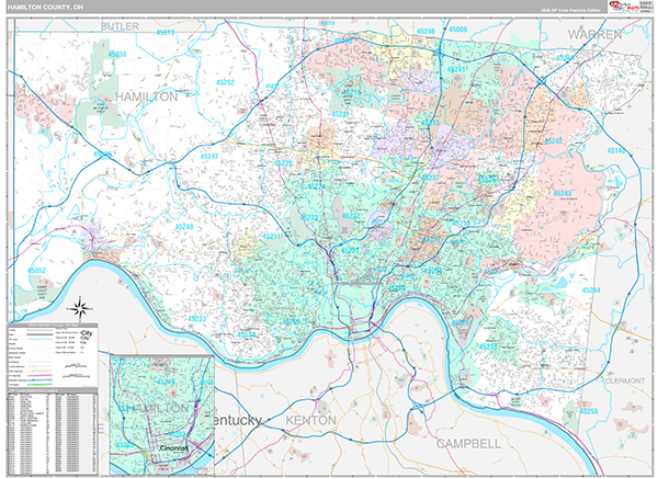 Hamilton County, OH Zip Code Map