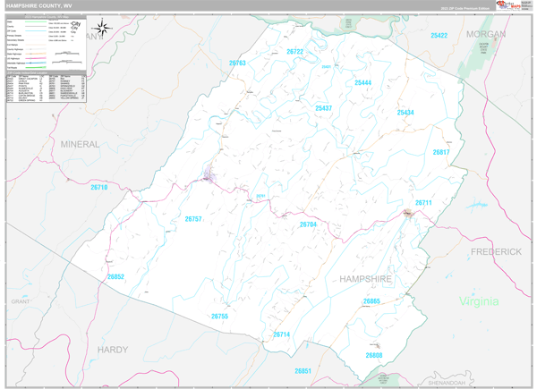 Hampshire County, WV Wall Map