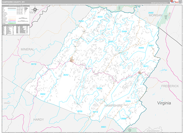 Hampshire County, WV Zip Code Map