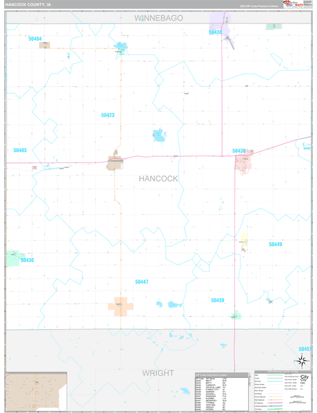 Hancock County, IA Wall Map