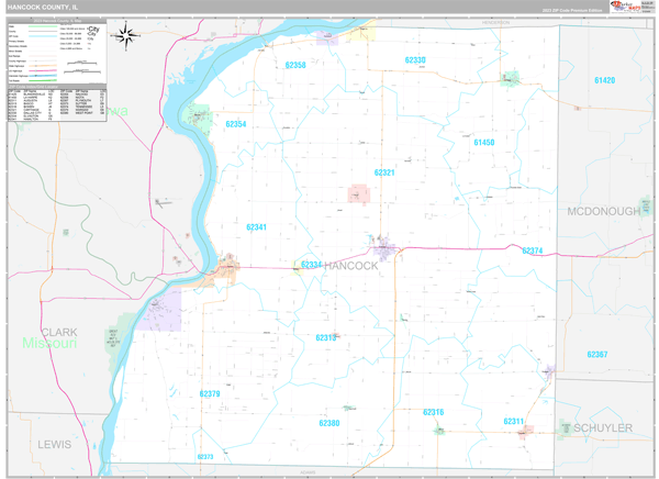 Hancock County, IL Wall Map