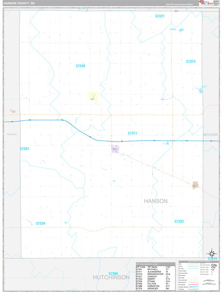 Hanson County Digital Map Premium Style