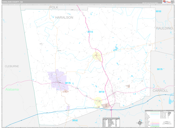 Haralson County, GA Wall Map