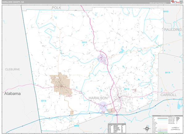 Haralson County, GA Zip Code Map
