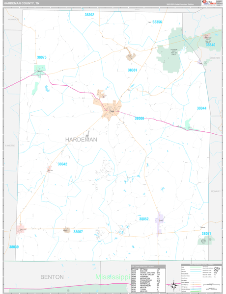 Hardeman County Digital Map Premium Style