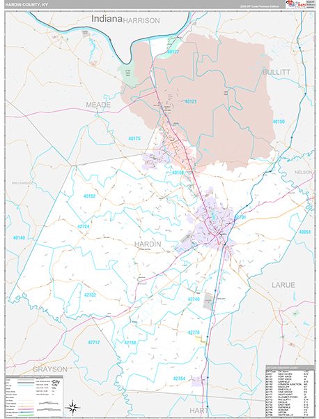 Hardin County, KY Zip Code Map