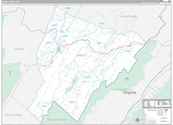 Hardy County, WV Zip Code Map
