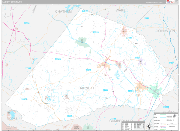 Harnett County, NC Wall Map