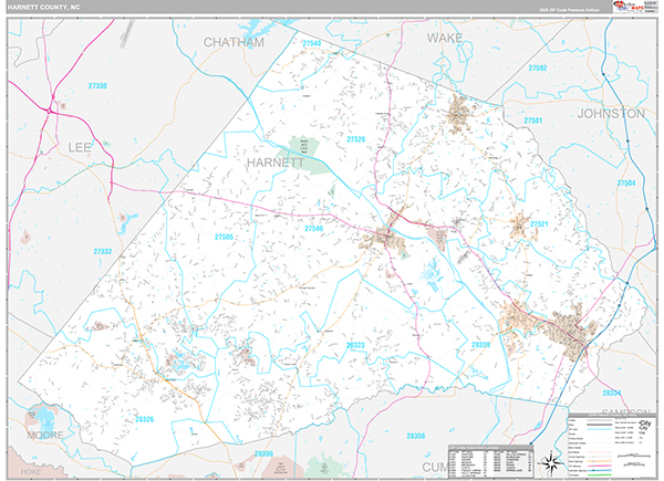 Harnett County, NC Wall Map