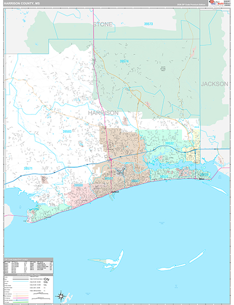 Harrison County, MS Zip Code Map