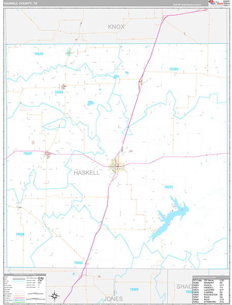 Haskell County, TX Zip Code Map