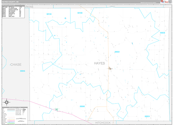 Hayes County, NE Zip Code Map