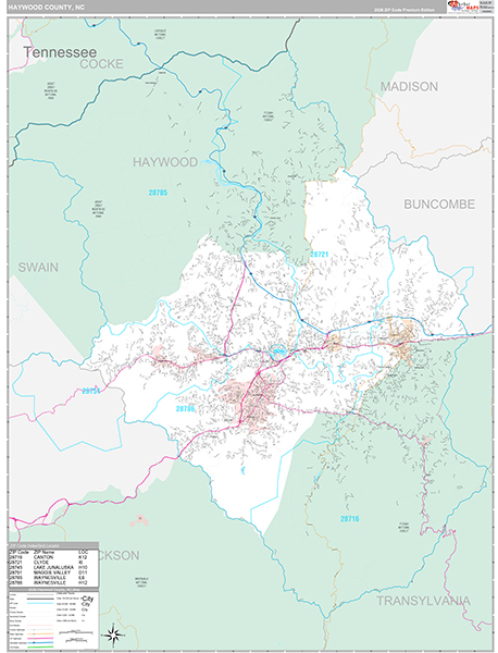Haywood County, NC Wall Map