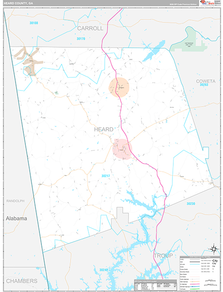 Heard County, GA Zip Code Map