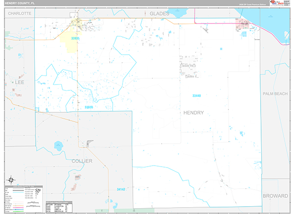 Hendry County, FL Wall Map
