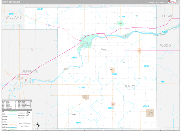 Henry County Wall Map Premium Style