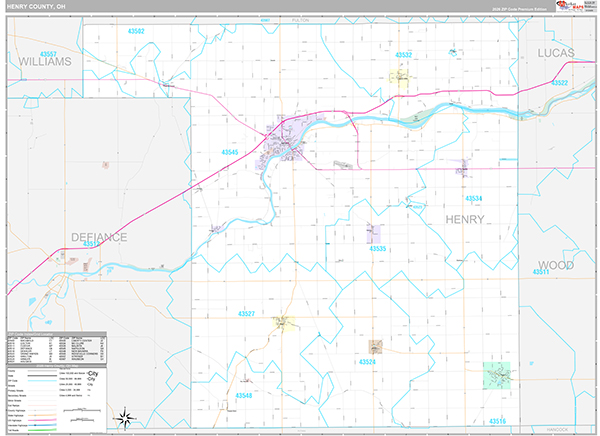 Henry County, OH Zip Code Map