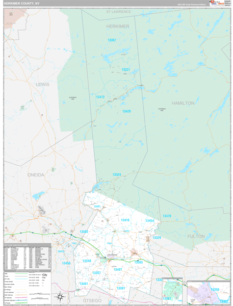 Herkimer County, NY Wall Map