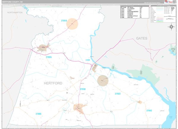 Hertford County Digital Map Premium Style
