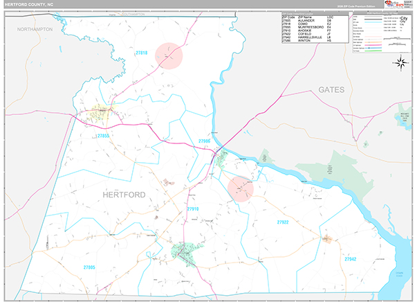 Hertford County, NC Wall Map