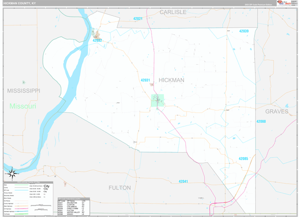 Hickman County, KY Wall Map
