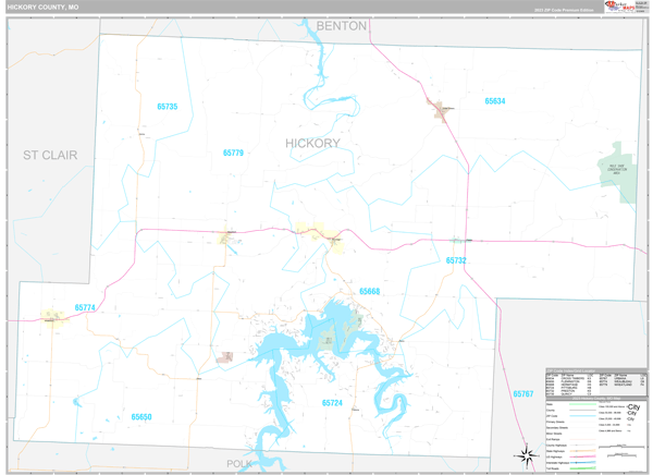 Hickory County, MO Wall Map